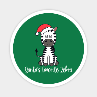 Santa's Favorite Zebra Wearing A Santa Hat Magnet